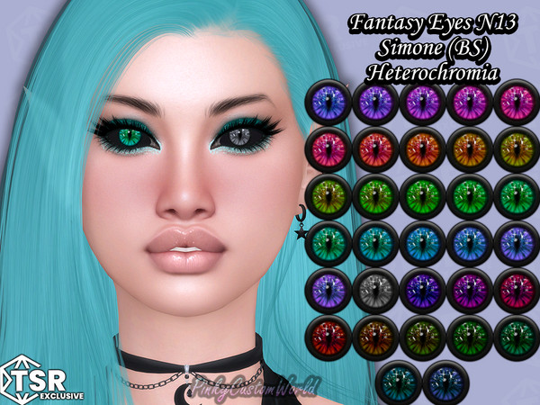 Sims 4 — FantasyEyes N13 - Simone (BS) Heterochromia Infant by PinkyCustomWorld — Cat inspired fantasy eyes with a little