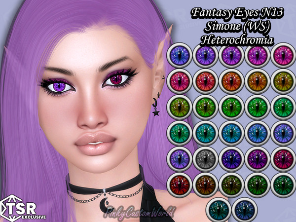 Sims 4 — FantasyEyes N13 - Simone (WS) Heterochromia Child by PinkyCustomWorld — Cat inspired fantasy eyes with a little