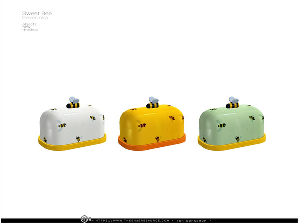 Sims 4 — SweetBee - butter-dish by Severinka_ — A set of furniture and decor for decorating a dining room, kitchen or