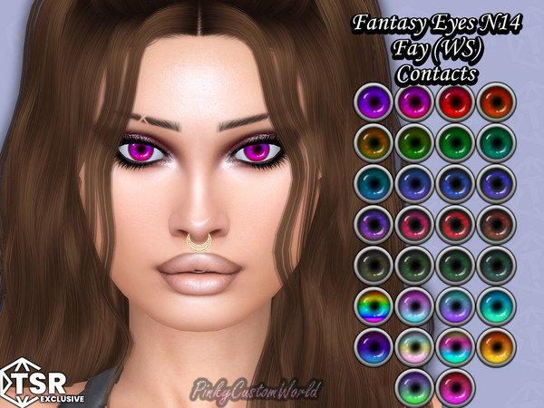 Sims 4 — FantasyEyes N14 - Fay (WS) Contacts (EyeDetail) by PinkyCustomWorld — Cute fairy inspired eyes with bright