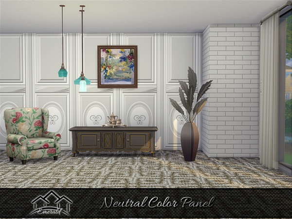 Sims 4 — Neutral Color Panel S2 by Emerald — Neutral color panel adds sophistication and magnificence to your walls.