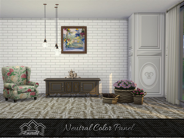 Sims 4 — Neutral Color Panel S5 by Emerald — Neutral color panel adds sophistication and magnificence to your walls.