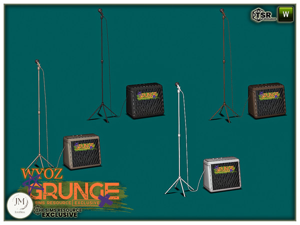 Sims 4 — grunge wyos ampli micro by jomsims — Explore modern, colorful grunge style with this musical set. Combine white,