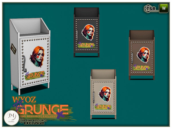 Sims 4 — grunge wyos deco furniture by jomsims — Explore modern, colorful grunge style with this musical set. Combine