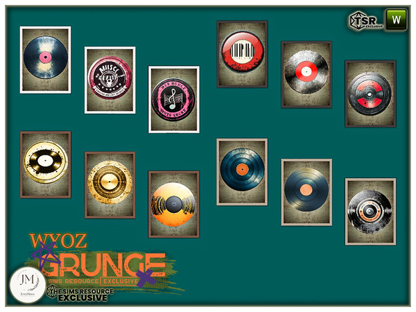 Sims 4 — grunge wyos wall paintings2 by jomsims — Explore modern, colorful grunge style with this musical set. Combine