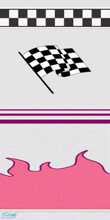 Sims 2 — Race Car Wall 8 by Shakeshaft — Part of a set of all Maxis Meshes and Textures, extracted using Simpe, room