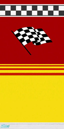 Sims 2 — Race Car Wall 2 by Shakeshaft — Part of a set of all Maxis Meshes and Textures, extracted using Simpe, room
