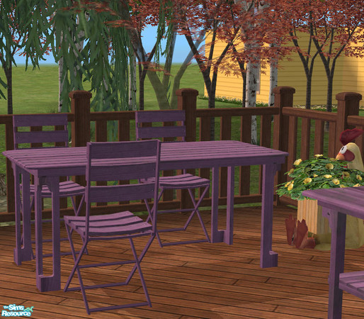 Sims 2 — Patio Chair Purple by DOT — Patio Chair Purple. Rounding out the tables to match MAXIS Style and Colors plus.