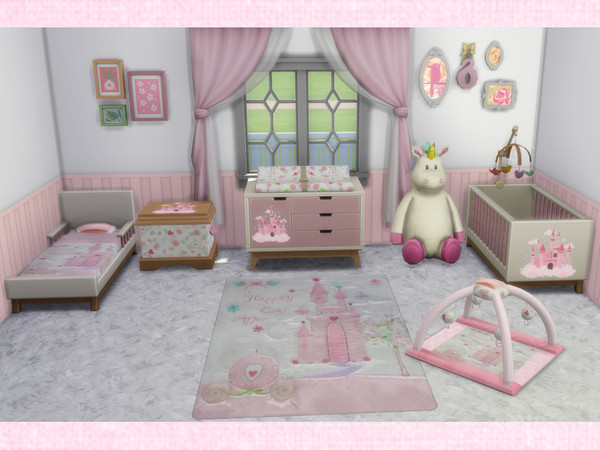 Sims 4 — Princess Infant Playmat [chicchatter87] by chicchatter872 — Recolored Nursery Set in a Princess Theme Includes: