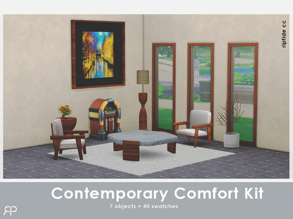 Sims 4 — RiptideCC-Contemporary Comfort Kit Paint by Riptidecc — Indulge in modern luxury and sophistication with our
