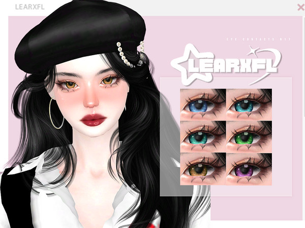 Sims 4 — [Learxfl] Eye Contacts N17 by Learxfl — Eyes N17 , 10 swatches , HQ and BGC . Standalone item with thumbnail.