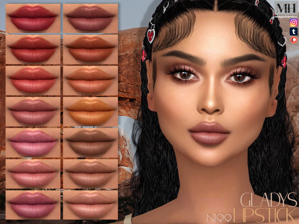 Sims 4 — [Patreon] Gladys Lipstick N199 by MagicHand — Matte lips in 16 colors - HQ Compatible.