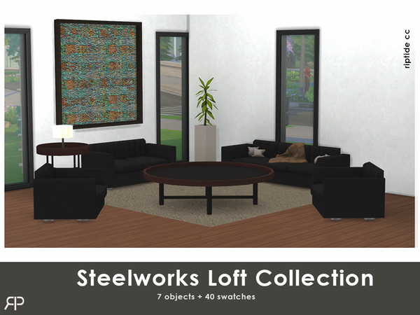 Sims 4 — RiptideCC-Steelworks Loft Collection Blanket by Riptidecc — Experience the perfect fusion of industrial design