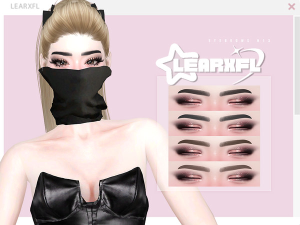 Sims 4 — [Learxfl] Eyebrows N13 HQ by Learxfl — 24 swatches , HQ and BGC . Standalone item with thumbnail.