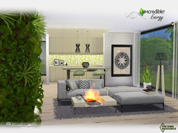 Sims 4 — Energy Fireplace by SIMcredible! — by SIMcredibledesigns.com available at TSR 4 colors variations