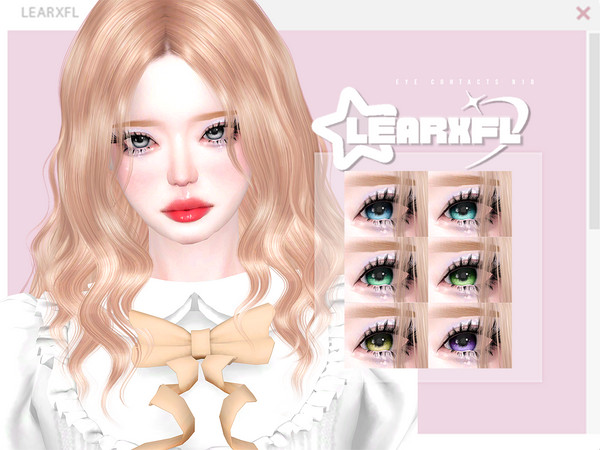 Sims 4 — [Learxfl] Eye Contacts N18 by Learxfl — Eyes N18 , 12 swatches , HQ and BGC . Standalone item with thumbnail.