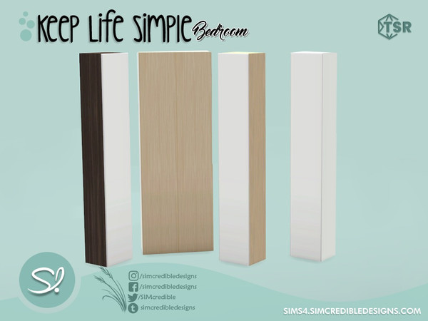 Sims 4 — Keep Life Simple Bedroom Armoire [Half tile] by SIMcredible! — by SIMcredibledesigns.com available exclusively