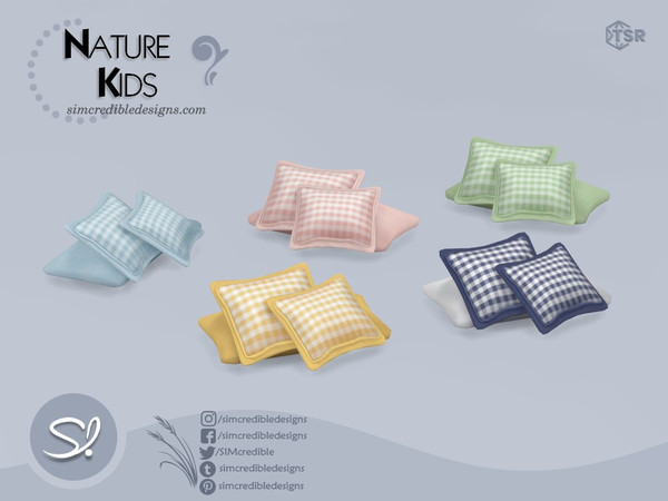 Sims 4 — Nature Kids Pillows by SIMcredible! — by SIMcredibledesigns.com available exclusively at TSR 6 colors variations