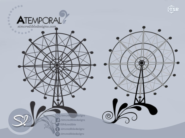 Sims 4 — Atemporal Sticker by SIMcredible! — by SIMcredibledesigns.com available exclusively at TSR 3 colors variations