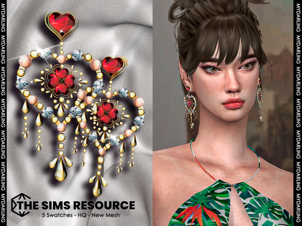 Sims 4 — ahome jewelry earrings NA301 FEMALE VERSION by Mydarling20 — new mesh