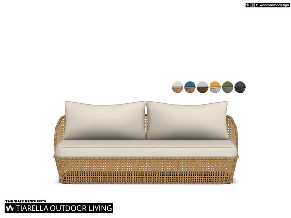 Sims 4 — Tiarella Loveseat by wondymoon — Wicker detailed outdoor!