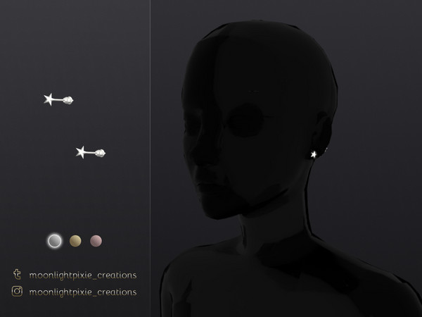 Sims 4 — Olga Earrings by moonlightpixie_ — Base game compatible, new mesh.