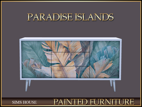 Sims 4 — [Sims House] BUILT-IN VERTICAL BOOKSHELF. MW. PARADISE ISLANDS by Sims_House — PARADISE ISLANDS PAINTED