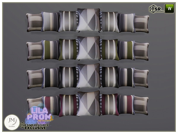 Sims 4 — lila prom salon cushions by jomsims — Lila prom salon.In the wardrobe, the gown glitters, a work of art awaiting
