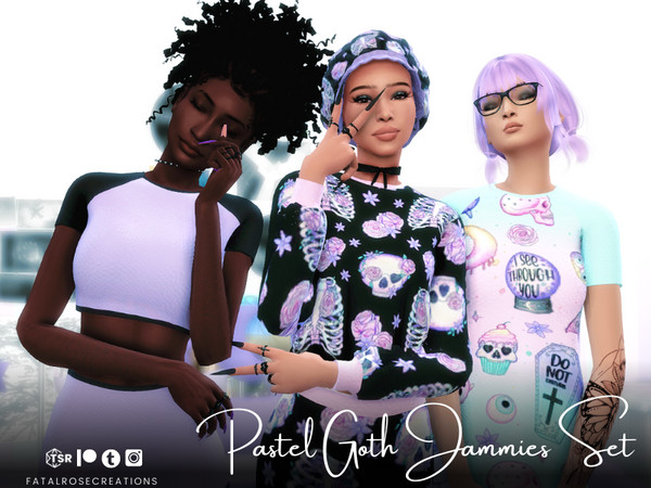 Sims 4 — FatalRoseCreations Booties [Pastel Goth Jammies Set].package by FatalRose47 — Figured Id come back with a bang
