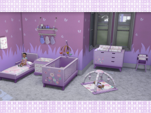 Sims 4 — Butterfly Changing Table [chicchatter87] by chicchatter872 — Recolored Nursery Set in a Butterfly Theme with 5