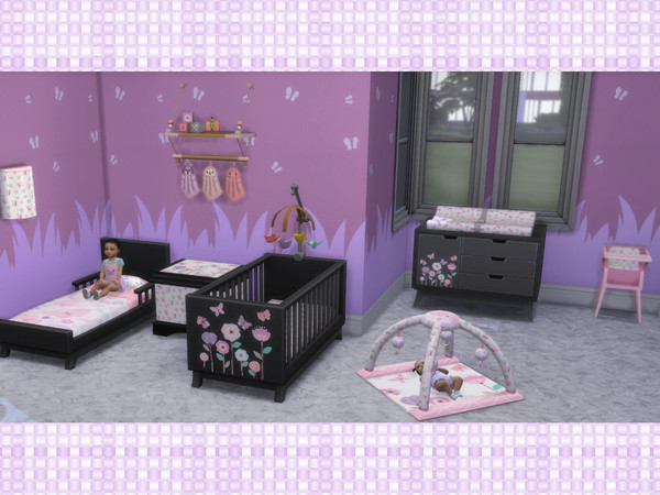 Sims 4 — Butterfly Crib [chicchatter87] by chicchatter872 — Recolored Nursery Set in a Butterfly Theme with 5 Color