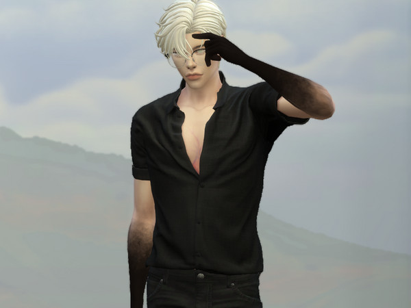 Sims 4 — Cyaine_Gradient_arms_black.package by cyainesoren — Black, white and blue gradient for your sims' arms! Since I