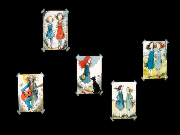 Sims 4 — Poster No1 by Sovada6 — Poster with girls and hippie in 5 swathes