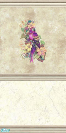 Sims 2 — parlor rainbow parrot by skinflin — my parlor wall with rainbow parrot.tsraa