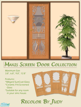 Sims 2 — Judy Maxis Screen Door - Brown5 by judyhugsnoopy — Another set of screen door for your starter house :) Recolor