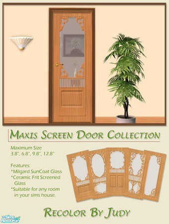Sims 2 — Judy Maxis Screen Door - Brown3 by judyhugsnoopy — Another set of screen door for your starter house :) Recolor