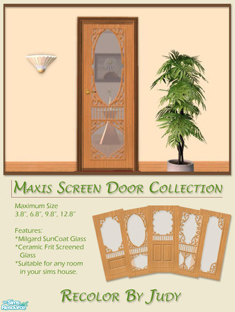 Sims 2 — Judy Maxis Screen Door - Brown2 by judyhugsnoopy — Another set of screen door for your starter house :) Recolor
