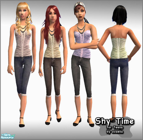 Sims 2 — Shy Time - for teens by zvaella — Outfit in shy colors for your female teen sims. No mesh required, enjoy! :)