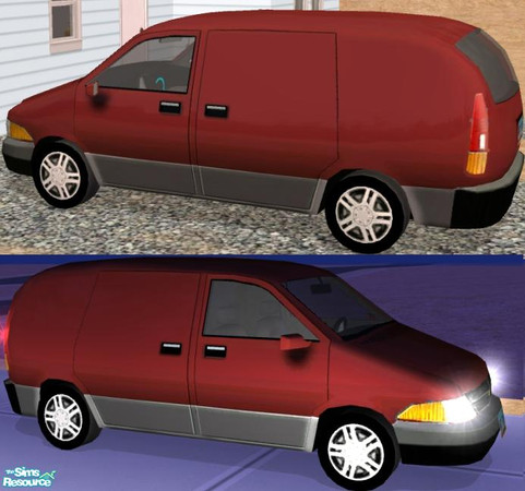 Sims 2 — Business Van - Red Recolor by Dr Pixel — Red Van Color option for your Business Van - can be used with any logo