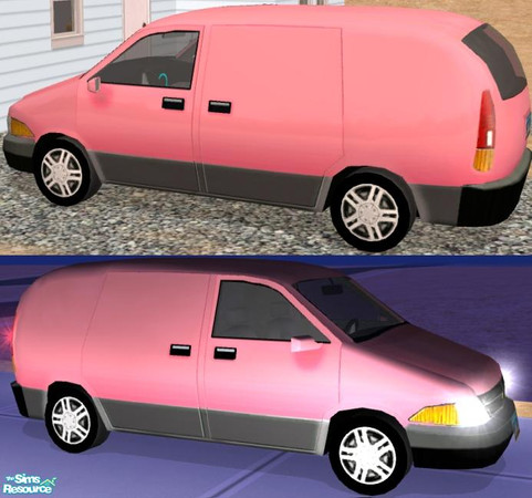 Sims 2 — Business Van - Pink Recolor by Dr Pixel — Pink Van Color option for your Business Van - can be used with any