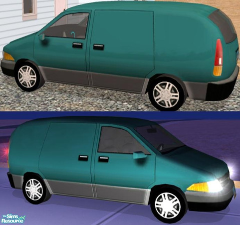 Sims 2 — Business Van - Aqua Recolor by Dr Pixel — Aqua Van Color option for your Business Van - can be used with any
