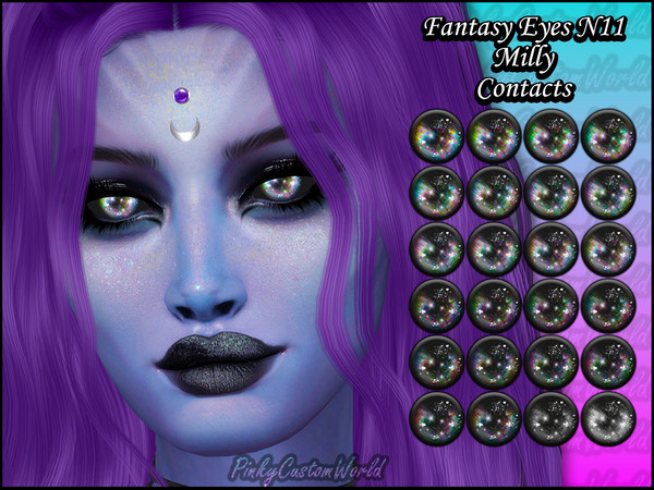 Sims 4 — Fantasy Eyes N11 - Milly (Eye Detail) by PinkyCustomWorld — Cute sparkly eyes in subtile colors with black