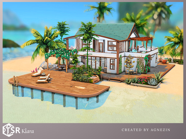 Sims 4 — Klara by Agnezin — Atmospheric residence in island style. The house has 4 bedrooms and 2 bathrooms. A family