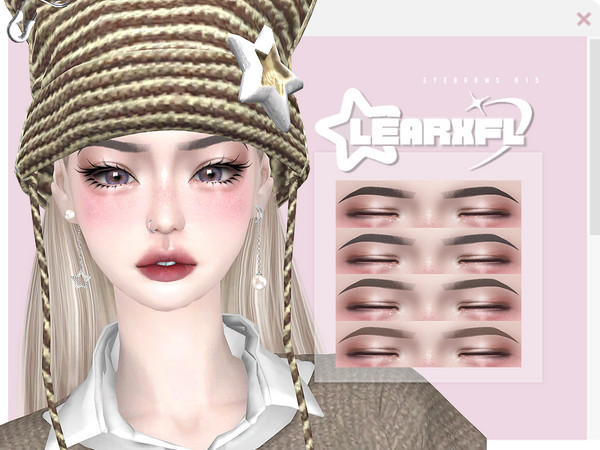 Sims 4 — [Learxfl] Eyebrows N15 HQ by Learxfl — 24 swatches , HQ and BGC . Standalone item with thumbnail.