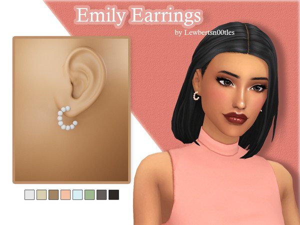 Sims 4 — Emily Earrings by Lewbertsn00tles — A delicate pair of pearl earrings. New Mesh