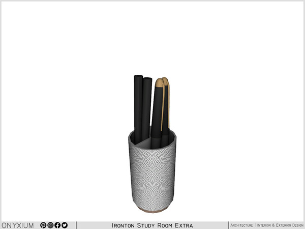 Sims 3 — Ironton Pen Holder by Onyxium — Onyxium@TSR Design Workshop Study Room Collection - Belong To The 2024 Year