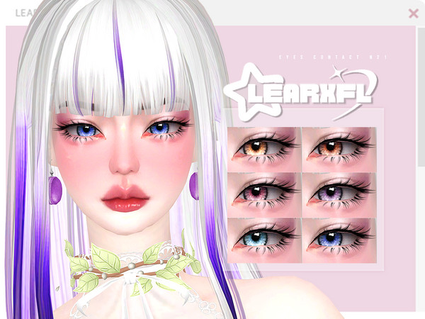 Sims 4 — [Learxfl] Eye Contacts N21 by Learxfl — Eyes N21 , 10 swatches , HQ and BGC . Standalone item with thumbnail.