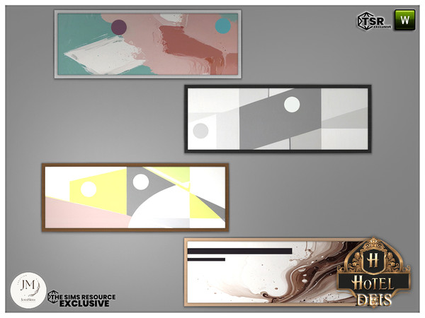 Sims 4 — Deis bedroom wall painting large by jomsims — Discover sophisticated elegance with this hotel chic bedroom set