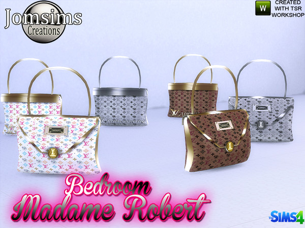 Sims 4 — madame robert bedroom handbag deco by jomsims — madame robert bedroom handbag deco