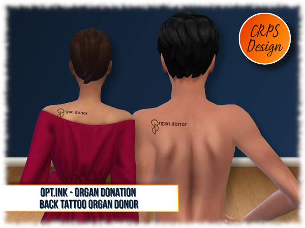 Sims 4 — OptInk Back tattoo set 3_Organ Donor by Stephanie_Mey1991 — This set contains 4 designs of the official Opt.Ink